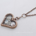 Mode de chocolat cristal flottant locket collier bijoux en gros